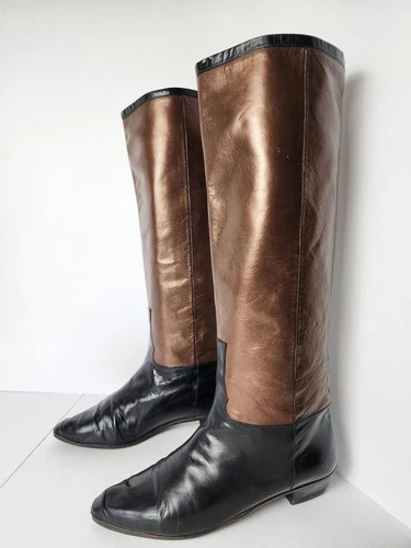 Vintage 70's Andrea Pfister Italy Made Two-Tone Boots 7.5