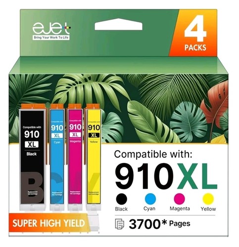 4 Pack 910XL Ink Combo for HP OfficeJet Pro 8010-8030