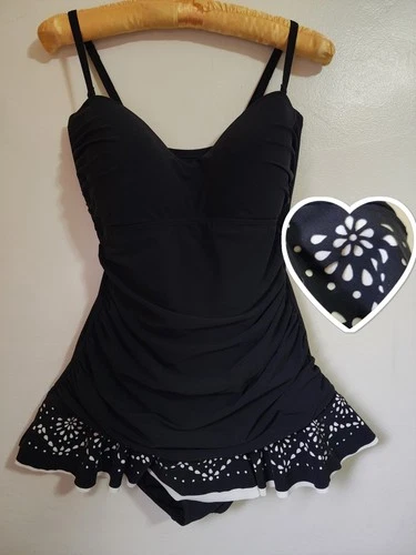 Profile Gottex Lola Floral Laser Cut One-Piece Swimsuit Black 14