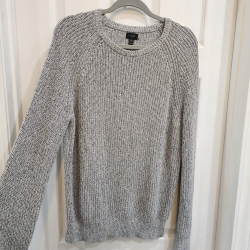 J. Crew Sweater Mens S/M Gray Cable-Knit Marled Cotton Raglan Cr - photo 4