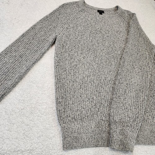 J. Crew Sweater Mens S/M Gray Cable-Knit Marled Cotton Raglan Cr - photo 5