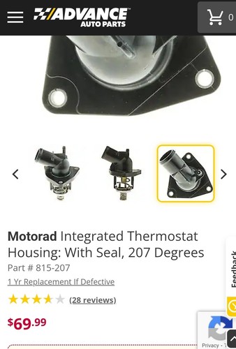 Motorad 815-207 Engine Coolant Thermostat Housing Assembly - photo 4