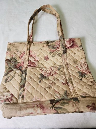 Vintage Floral Quilted Tote Bag | Cottagecore Shoulder Bag - photo 2