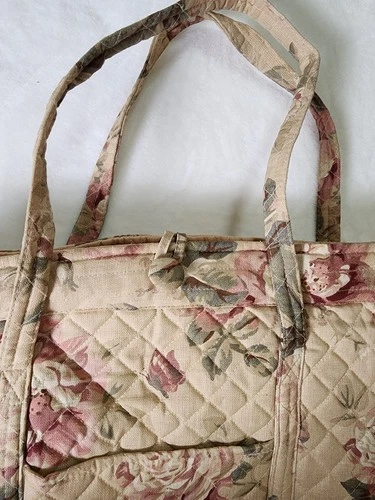 Vintage Floral Quilted Tote Bag | Cottagecore Shoulder Bag - photo 4