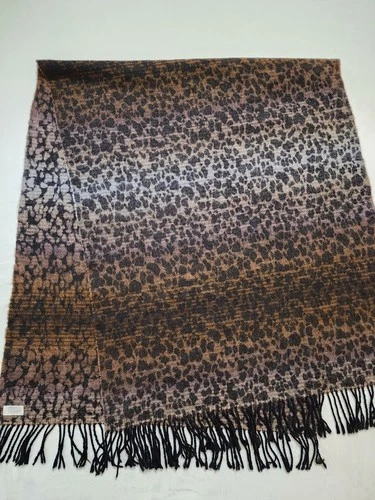90's Vintage Ombré Bloomingdale's Leopard Scarf Wrap - photo 4