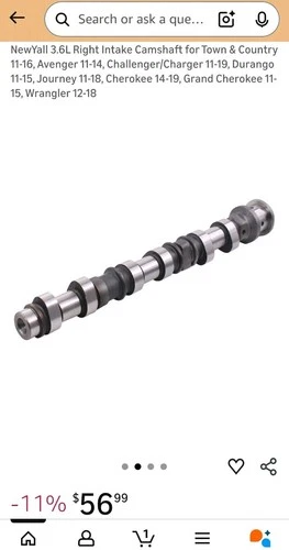 3.6L Right Intake Camshaft for Town & Country, Avenger, Challeng - photo 5