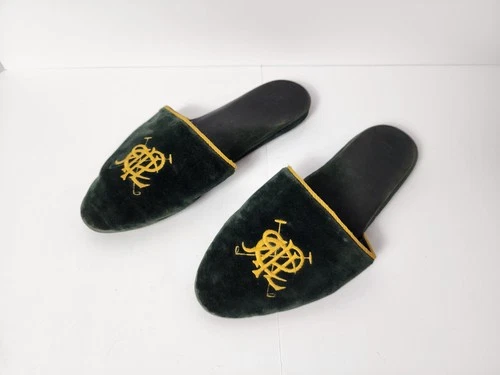 Polo Ralph Lauren Pine Green Velvet Slippers Womans 8