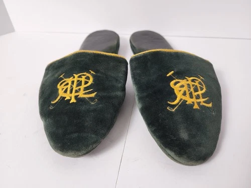 Polo Ralph Lauren Pine Green Velvet Slippers Womans 8 - photo 2