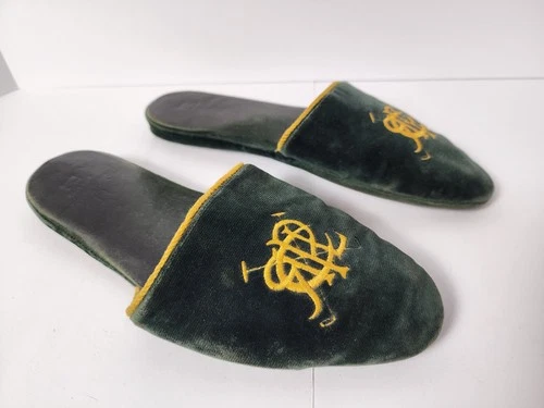 Polo Ralph Lauren Pine Green Velvet Slippers Womans 8 - photo 5