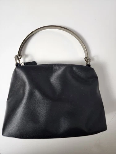 Vintage 80's Lord & Taylor Black Satin Evening Bag Purse - photo 4