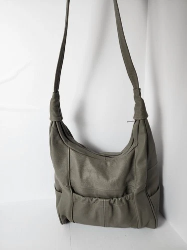 Large Grey Pebbled Leather Hobo Bag - Handmade in Mexico - photo 3