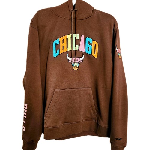 Chicago Bulls Hoodie Pro Standard NBA Washed Neon~ 2X~Brown~ Pul - photo 2