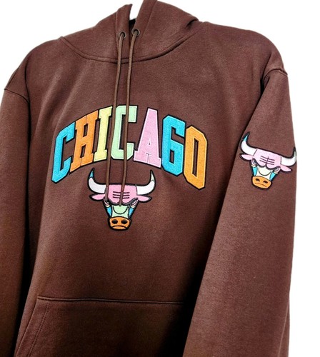 Chicago Bulls Hoodie Pro Standard NBA Washed Neon~ 2X~Brown~ Pul - photo 4