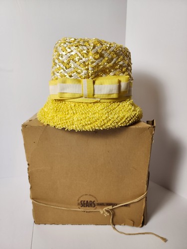 Vintage 1960s Sears Straw Hat w/ Original Box - photo 2