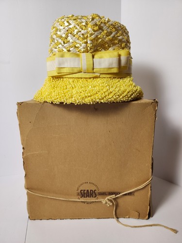 Vintage 1960s Sears Straw Hat w/ Original Box - photo 3