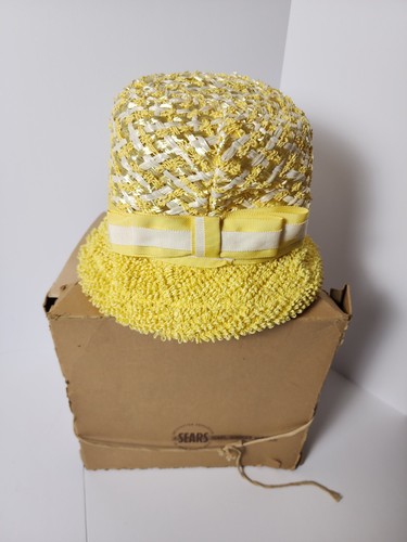 Vintage 1960s Sears Straw Hat w/ Original Box - photo 4