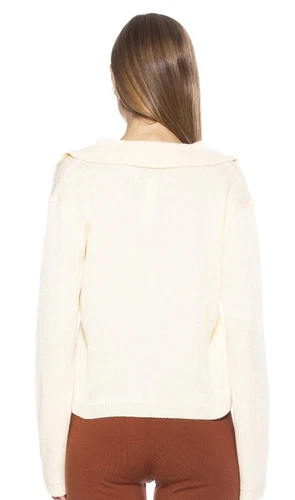Evander Sweater M - Ivory Knit V-Neck - photo 3