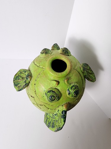 1960's Vintage Lime Green Ceramic Fish Pitcher - photo 3