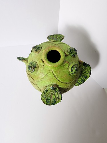 1960's Vintage Lime Green Ceramic Fish Pitcher - photo 5