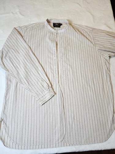 Vintage Ralph Lauren Double RRL Mandarin Collar Striped Tunic Sh