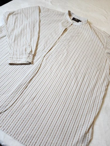 Vintage Ralph Lauren Double RRL Mandarin Collar Striped Tunic Sh - photo 4