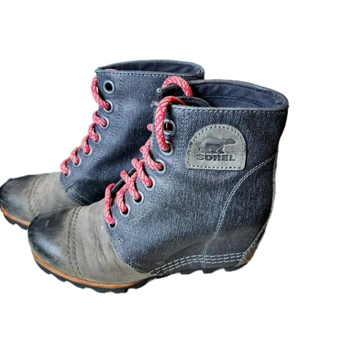Sorel PDX Leather Wedge Boots Size 5.5 Ankle Gray Boots~ MSRP $1 - photo 4