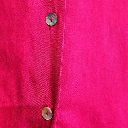 SilkLand 100% Pure Silk Vibrant Pink Pearlescent Button Up Blous - photo 5