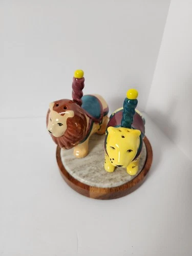 Vintage Carousel Lion & Cheetah Salt & Pepper Shakers - photo 3