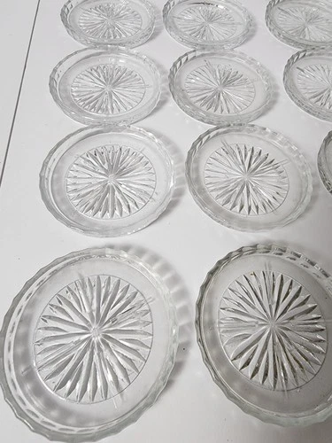 Set of 15 Vintage Federal Glass Starburst Coasters - MCM Clear D - photo 2