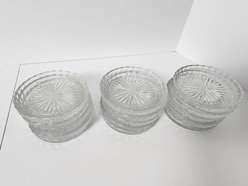 Set of 15 Vintage Federal Glass Starburst Coasters - MCM Clear D - photo 4