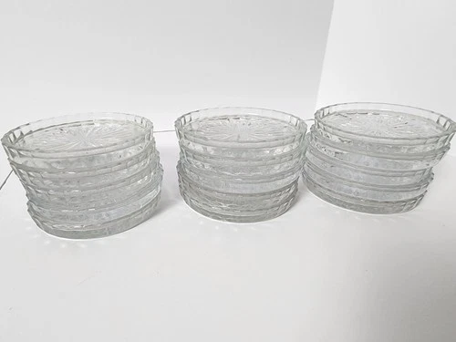 Set of 15 Vintage Federal Glass Starburst Coasters - MCM Clear D - photo 5