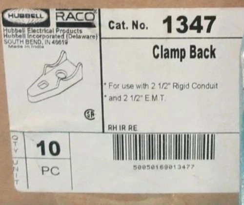 HUBBELL RACO 1347 2-1/2" EMT/RIGID/IMC Clamp Back Wet Location - photo 5