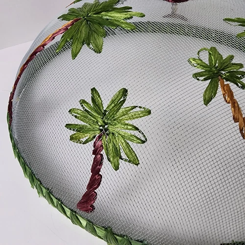 Vintage Wire Mesh Food Covers (4) Tropical Palm Trees 14" - photo 5