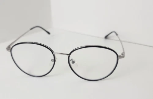 Suofeia Eyeglasses Frame Polished Black Round Model S6359 53-20-