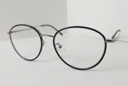 Suofeia Eyeglasses Frame Polished Black Round Model S6359 53-20- - photo 2