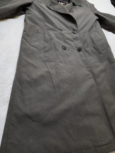 Vtg Womens LONDON FOG Trench Coat Paisley Lining Olive Sz 10 P - photo 3