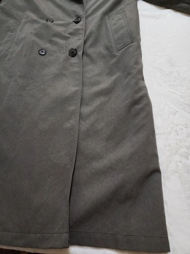 Vtg Womens LONDON FOG Trench Coat Paisley Lining Olive Sz 10 P - photo 5