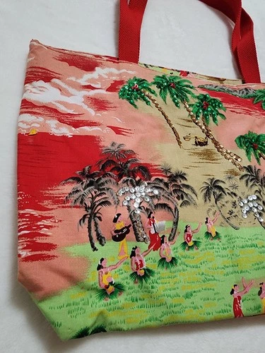 Vintage Hawaii Hula Girl Sequin Tote Bag & Coin Purse - photo 2