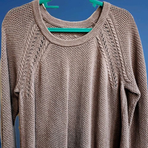 Ann Taylor LOFT Womens XL Crochet Knit Sweater Beige - photo 2