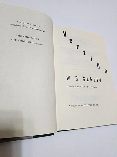 Vertigo by W. G. Sebald New Directions Hard Cover Book - photo 4