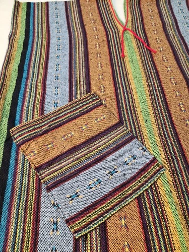 Unisex Poncho L Serape Southwestern Cotton Hand Woven - photo 4