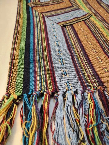 Unisex Poncho L Serape Southwestern Cotton Hand Woven - photo 5