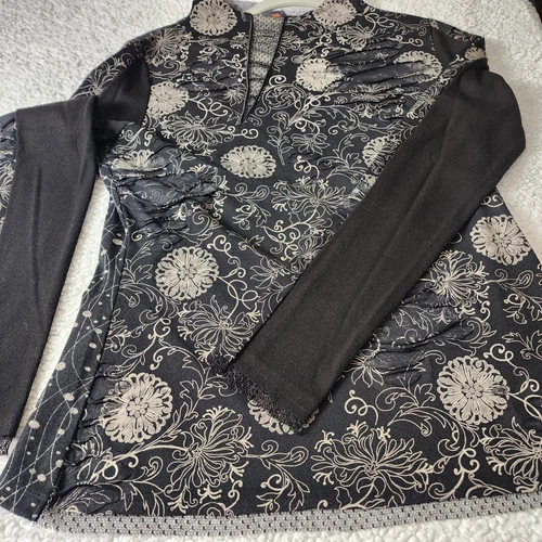 ANAC Kimi Blouse XL Mesh Lace Long Sleeve Top Art-to-Wear ~Flora - photo 5