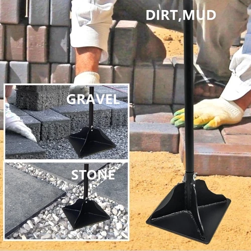 Steel Tamper w/ 48" Rubber Grip Handle - Gardening, Gravel, Sand - photo 4