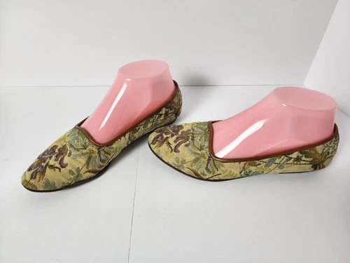 VTG Cole Haan Floral Tapestry Loafers Made in Italy 7.5