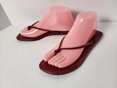 Lauren RL Womens 7.5 Millicent Sandals Embossed Croc Leather - photo 3