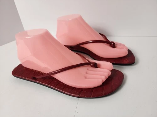 Lauren RL Womens 7.5 Millicent Sandals Embossed Croc Leather - photo 5