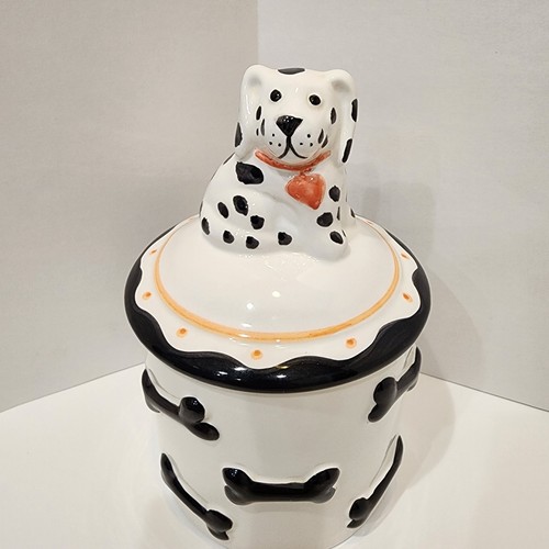 Vintage Ceramic Farmhouse Dog~ Dalmation Cookie Jar By Houston H