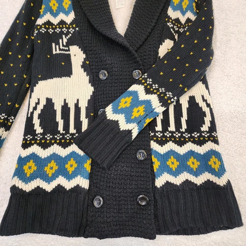 Winter Reindeer V-Neck Cardigan Sweater S/M - photo 4