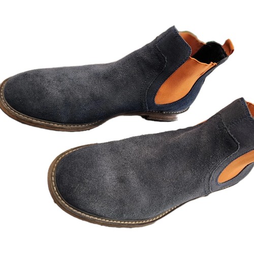 THE RAIL Chelsea Boots~Shoes 9 Mens Navy Suede with Orange Slip - photo 5